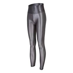 LEOHEX Transparente Glänzende Strumpfhose Mit Hoher Taille Und Gerüschtem Hintern Dehnbare Leggings(XL,Grau) von LEOHEX