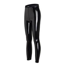 LEOHEX Ultra Streamline Mirror Sexy Satin Glossy High Waist Leggings, schwarz, X-Groß von LEOHEX