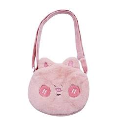 Mädchen Fuzzy Plüsch Cute Pig Crossbody Purse Bag Tote Schulter Handtasche Satchel, Style2-pink, Einheitsgröße von LEOMOSTE