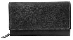 LEONARDI VERRELLI Damen-Geldbörse Leder RFID Querformat 9 x 17 cm 3000434 (schwarz) von LEONARDO VERRELLI