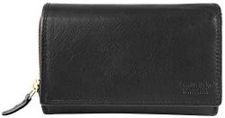 LEONARDO VERRELLI Damen-Geldbörse Echt Leder Format 15x9,5cm RFID Safe- 3000097 (Schwarz) von LEONARDO VERRELLI
