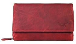 LEONARDO VERRELLI Damen - Geldbörse Echt Leder Portemonnaie RFID Safe 16 x 10 x 5 cm 3000284 (Rot) von LEONARDO VERRELLI