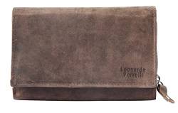 LEONARDO VERRELLI Damen-Geldbörse Leder RFID Querformat 10 x 15,5 cm 3000436 (Dunkelbraun) von LEONARDO VERRELLI