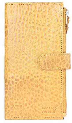 LEONARDO VERRELLI Damen-Geldbörse Portemonnaie Tasche Echtleder 3000453 (Gelb) von LEONARDO VERRELLI