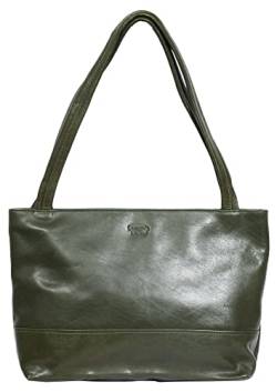 LEONARDO VERRELLI Damen-Schultertasche Ledertasche Echtleder grün (olive) 3900055 von LEONARDO VERRELLI