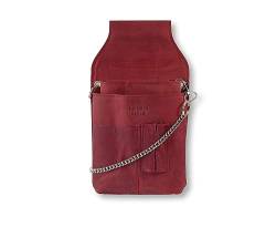 LEONARDO VERRELLI Kellner-Geldbörse aus Leder in rot mit großem Münzfach Damen Herren Portemonnaie mit oder ohne Holster und Kette von LEONARDO VERRELLI
