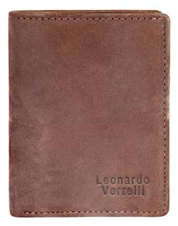 LEONARDO VERRELLI Unisex-Geldbörse Portemonnaie Tasche Echtleder 3000455 (Dunkelbraun) von LEONARDO VERRELLI