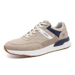 LEOSS ORIGINAL Atmungsaktive, lässige Herren-Sneakers mit Schnürung, beige, 42 EU von LEOSS ORIGINAL