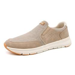 LEOSS ORIGINAL Lässige Sneakers mit atmungsaktiven Gummibändern für Herren, beige, 40 EU von LEOSS ORIGINAL