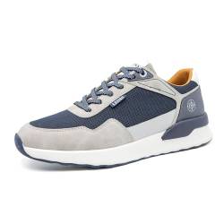 LEOSS ORIGINAL Zweifarbige Herren-Sneakers, atmungsaktiv, lässig, mit Schnürung, marineblau, 43 EU von LEOSS ORIGINAL