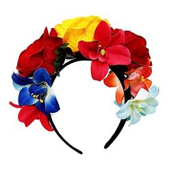 Party-Stirnband für die Braut, Stoffrose, Haarreif für Erwachsene und Frauen, eleganter Kopfschmuck, Festival, Strand, Kopfschmuck, Zubehör, künstliche Rose, Blume, Stirnband, Haarband von LERONO