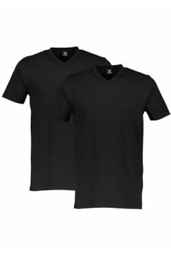 LERROS Herren Doppelpack V-Ausschnitt T-Shirt, Schwarz, XL EU von LERROS
