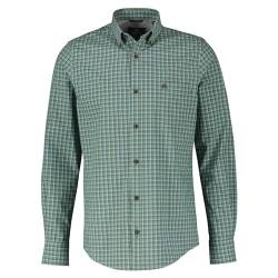 LERROS - Herren Langarmhemd Kariert Button-Down-Kragen (23D1170), Größe:L, Farbe:Sage Green (612) von LERROS