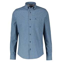 LERROS - Herren Langarmhemd Kariert Button-Down-Kragen (23D1170), Größe:L, Farbe:Storm Blue (448) von LERROS