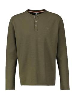 LERROS - Herren Langarmshirt mit Serafinoausschnitt (23D4910), Größe:L, Farbe:Aged Olive (659) von LERROS