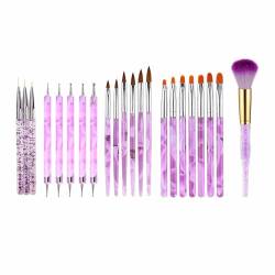 LERTREEUK 22 Stück/Set DIY Acryl Gel Nail Art Pinsel Kit Set Nail Art Dotting Pen Nail Art Malerei Pinsel Nail Art Staub Pinsel von LERTREEUK