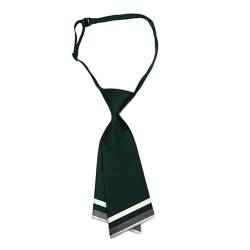 LERTREEUK Vorgebundene Matrosen-Krawatte für Damen und Mädchen, gestreift, Uniform, Kostüm-Zubehör (Dunkelgrün) von LERTREEUK