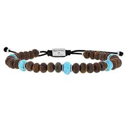 LES POULETTES BIJOUX - Armband Herren Link Kingman Turquoise und Bronzite Flache Perlen von LES POULETTES BIJOUX