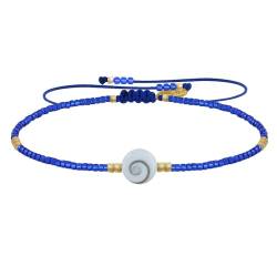 LES POULETTES BIJOUX - Armband Link Auge der Heiligen Lucia und Kleine Glänzenden Perlen - Blau von LES POULETTES BIJOUX