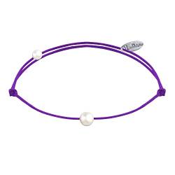 LES POULETTES BIJOUX - Armband Link Kleine Weiße Zucht Perle - Lila von LES POULETTES BIJOUX