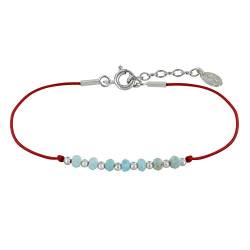 LES POULETTES BIJOUX - Armband Link Sieben Larimar Facettiert Perlen und Silber Perlen - Rote von LES POULETTES BIJOUX