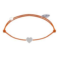 LES POULETTES BIJOUX - Armband Link Silber Mini Herz - Orange von LES POULETTES BIJOUX