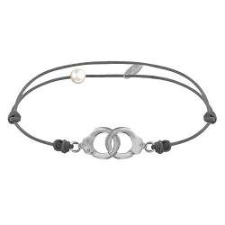 LES POULETTES BIJOUX - Armband in Sterling Silber 925 Link Kleine Handschellen - Grau von LES POULETTES BIJOUX