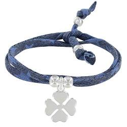 LES POULETTES BIJOUX - Doppelturm Link Armband Sterne und Silber 925 Klee - Colors - Blau Jean von LES POULETTES BIJOUX