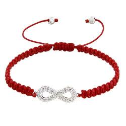 LES POULETTES BIJOUX - Sterling Silber Armband Unendlichkeit und Strass Geflecht Link - Classics - Rote von LES POULETTES BIJOUX