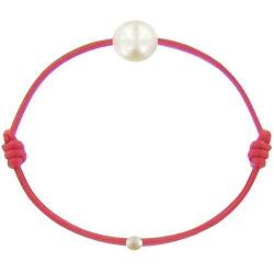 LES POULETTES BIJOUX - Weißen Zuchtperle Link Armband 8-9 mm - Classics - Rote von LES POULETTES BIJOUX