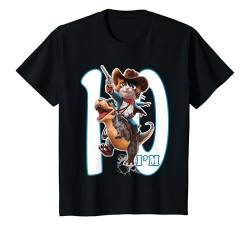 Kinder Katze reitend Dinosaurier Tt Rex Funny i'm 10, Geburtstag, Cowboy T-Shirt von LESEEVO, Birthday Kids design