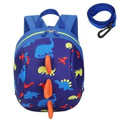 LESNIC Kinderrucksack Dinosaurier Kinder Schule Rucksack Kleinkind Rucksack Buch Tasche mit Anti-Verlorene Leine von LESNIC