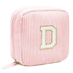 Kleine Make-up-Tasche mit Anfangsbuchstaben, adretter Patch, Cord-Make-up-Tasche, Chenille-Buchstabe A-Z, Reise-Kulturbeutel, niedliche Reißverschlusstasche, Geldbörse für Damen und Herren, von LETGO