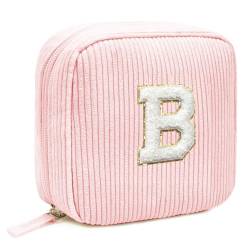 Kleine Make-up-Tasche mit Anfangsbuchstaben, adretter Patch, Cord-Make-up-Tasche, Chenille-Buchstabe A-Z, Reise-Kulturbeutel, niedliche Reißverschlusstasche, Geldbörse für Damen und Herren, von LETGO