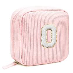 Kleine Make-up-Tasche mit Anfangsbuchstaben, adretter Patch, Cord-Make-up-Tasche, Chenille-Buchstabe A-Z, Reise-Kulturbeutel, niedliche Reißverschlusstasche, Geldbörse für Damen und Herren, von LETGO