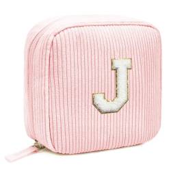 Kleine Make-up-Tasche mit Anfangsbuchstaben, adretter Patch, Cord-Make-up-Tasche, Chenille-Buchstabe A-Z, Reise-Kulturbeutel, niedliche Reißverschlusstasche, Geldbörse für Damen und Herren, von LETGO