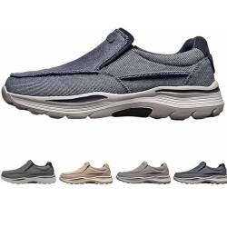 Deklan Walking Shoes for Men,Men's Slip on Canvas Shoes Comfortable,Leisure Vintage Flat Orthopedic Shoes (Blue, Erwachsene, Herren, 47, Numerisch, EU Schuhgrößensystem, M) von LETROBBV