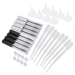 8 pack 10ml Empty Mascara Tube Set Eyelash Cream Container Bottle with Eyelash Wand, Funnels and Transfer Pipettes (Black and Silver each 4pcs) von LEUYA