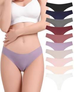 LEVAO Seamless String Tanga Damen Nahtlose Hipster Unterwäsche Panties Frauen Niedrige Taille Weich Unterhosen Set Bequem Dessous Mehrfarbig S-XL von LEVAO