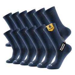 LEVEL8 Herren 6er Pack Socken Herrensocken Sportsocken Classic Casual Socken Herren Business Socken -Deep Sea Serie (Blau,Größe L 43-46.5) von LEVEL8