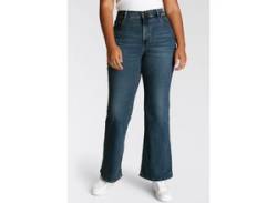 Bootcut-Jeans LEVI'S PLUS "726 PL HR FLARE" Gr. 16 (46), Länge 30, blau (blue wave mid) Damen Jeans Bootcut von LEVI'S® PLUS