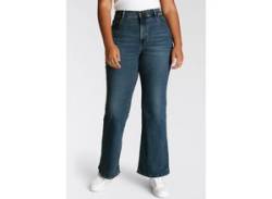 Bootcut-Jeans LEVI'S PLUS "726 PL HR FLARE" Gr. 22 (52), Länge 30, blau (blue wave mid) Damen Jeans Bootcut von LEVI'S® PLUS
