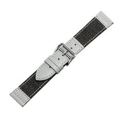 UhrenarmbandStilvolle und elegante Uhrenarmbänder for Männer und Frauen, 22 mm Schnellverschluss-Uhrenarmband aus Denim und Leder, Militär-Sport-Spleißarmband, Retro-Schweißabsort-Uhrenarmband-Zubehör von LEVINE