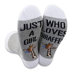 2 Paar Socken mit Froschmotiv, Tierliebhaber, Geschenke für Mädchen, die Frösche lieben, Liebt Giraffe, Large von LEVLO