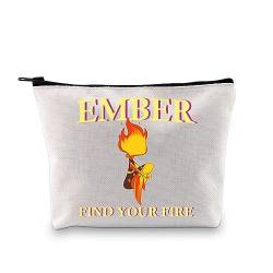 Amber Wade Cartoon inspirierte Make-up-Kosmetiktasche, bernsteinfarbenes Feuer-Molekül, Geschichte, Fans, Geschenke, Filmliebhaber, Geschenke, Reißverschlussbeutel, Finden Sie Ihr Feuer Ku, modisch von LEVLO