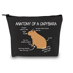 Capybara Make-up-Tasche Capybara Fan Geschenk Capybara Besitzer Kosmetiktasche Capybara Liebhaber Anatomie einer Capybara, Anatomie eines Capybara Black Ku, fashion, modisch von LEVLO