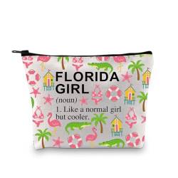 Florida Mädchen Geschenk Florida Make-up Tasche Florida Reisetasche Urlaub Geschenk Souvenirs Geschenk Mädchen Reise Florida Liebhaber Kosmetiktasche, Florida Girl (Substantiv) Vereinigtes Königreich, von LEVLO