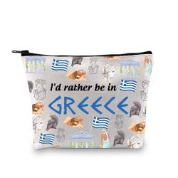 Griechenland Make-up Tasche Griechenland Reise Geschenk Griechenland Reise Urlaub I'd Rather Be in Greece Kosmetiktasche, Lieber in Griechenland Ku, modisch von LEVLO