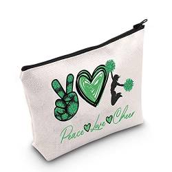 LEVLO Cheerleader Kosmetiktasche Cheerleading Mädchen Geschenk Peace Love Cheer Make-up Reißverschluss Tasche Cheer Team Geschenk, Peace Love Cheer, Tragetasche von LEVLO