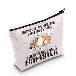 LEVLO Hamster-Kosmetiktasche für Hamster-Liebhaber, Geschenk, Hamster-Liebhaber, Make-up-Tasche mit Reißverschluss für Hamster-Besitzer, Hamsters Are Awesome, Kosmetiktasche von LEVLO